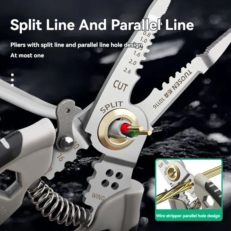 7-Inch Multifunctional Wire Stripper Pliers Electrician Special Tools High-Precision Cutting Crimping Cable Hand Tool