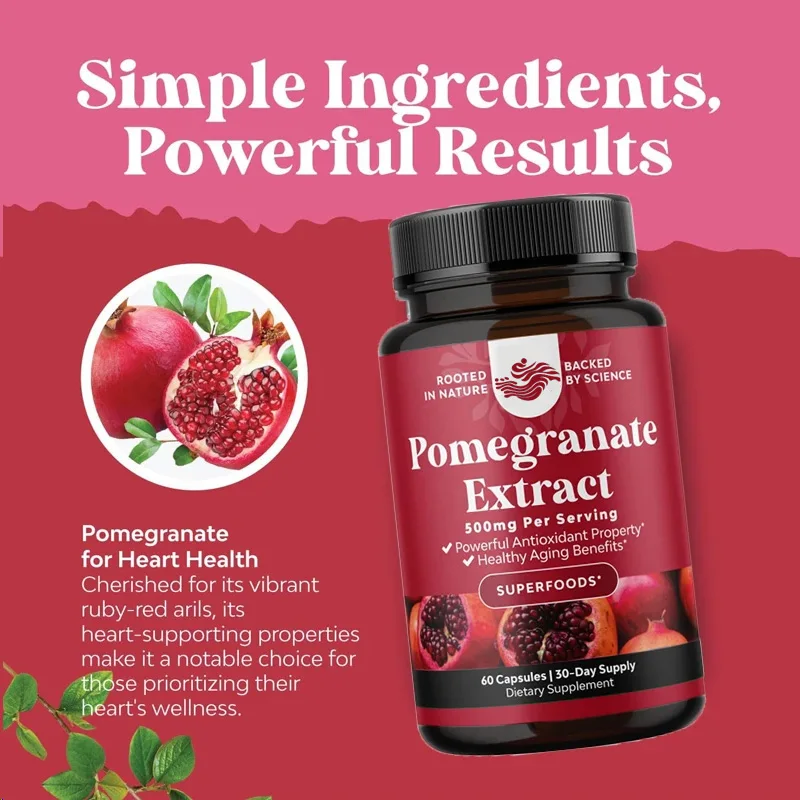 Pomegranate Extract 60capsules Vegetarian Capsules Antioxidant Supplement Natural Pomegranate For Heart And Joint Support