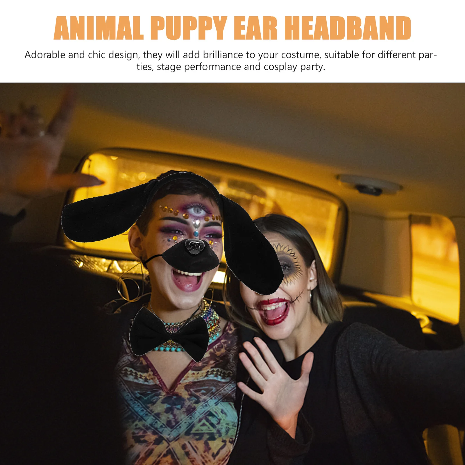 ชุดอุปกรณ์แต่งกายสัตว์เลี้ยงสำหรับเด็ก 1 ชุด ประกอบด้วยที่คาดผมหูสุนัข หาง โบว์ผูกคอ จมูกปลอม สำหรับคอสเพลย์