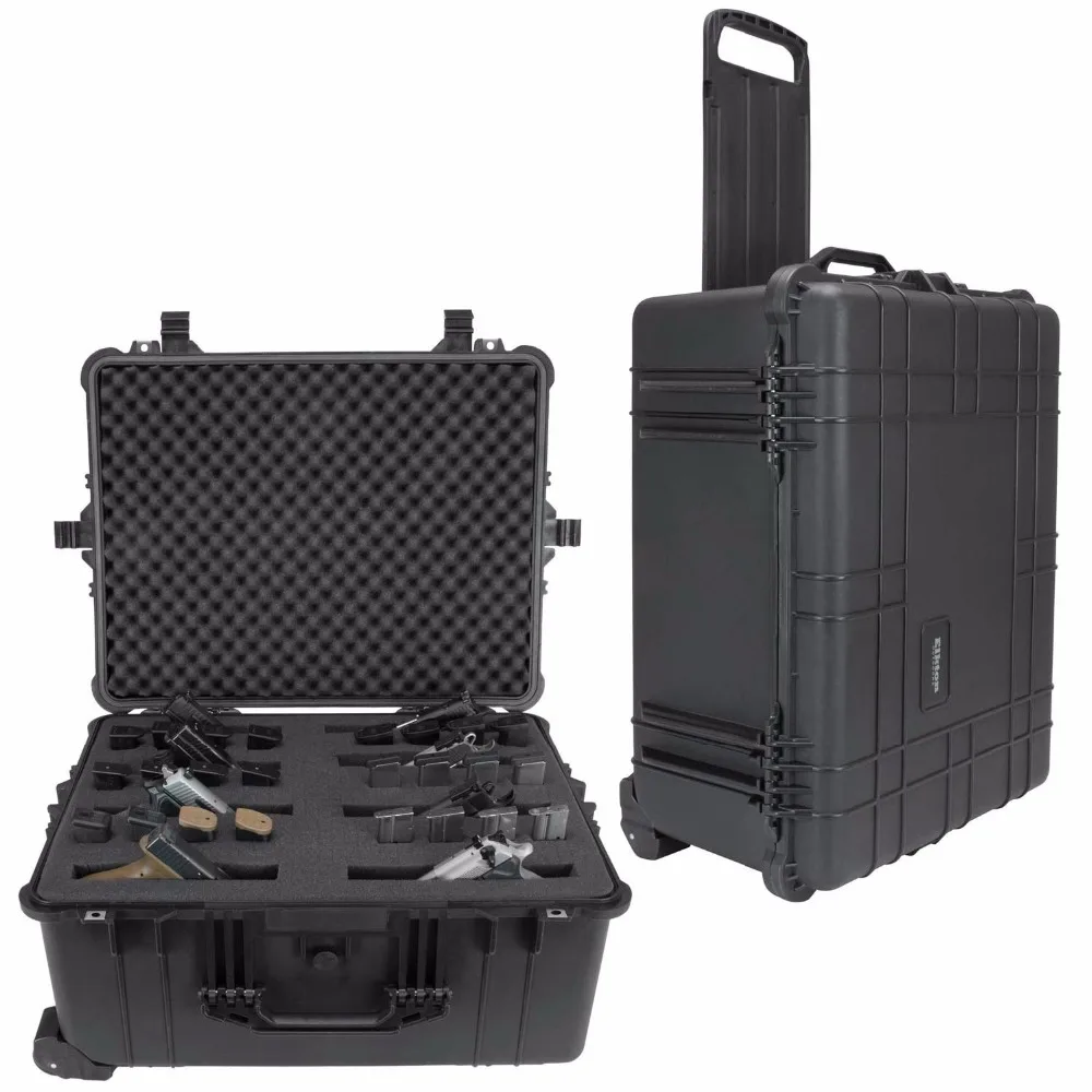 Waterproof Trolley Case Toolbox  Dustproof Protective Box Camera Instrument Bag equipment Storage With Pre-cut Foam Lining