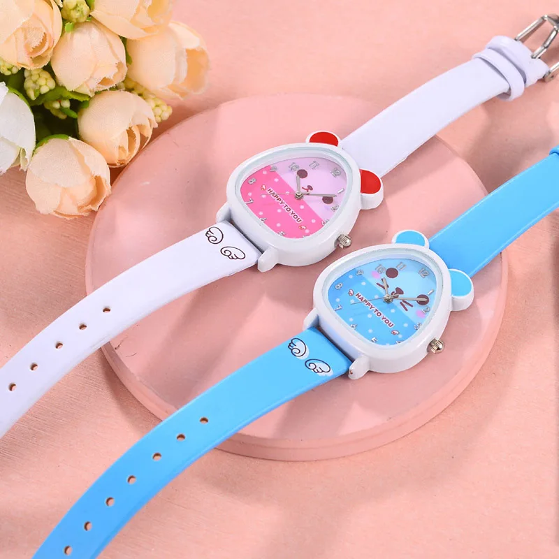 Hamster Shaped Dial Quartz Wrist Watch with PU Leather Strap Cute Cartoon Watches Accurate Durable Comfortable Cute Cartoon