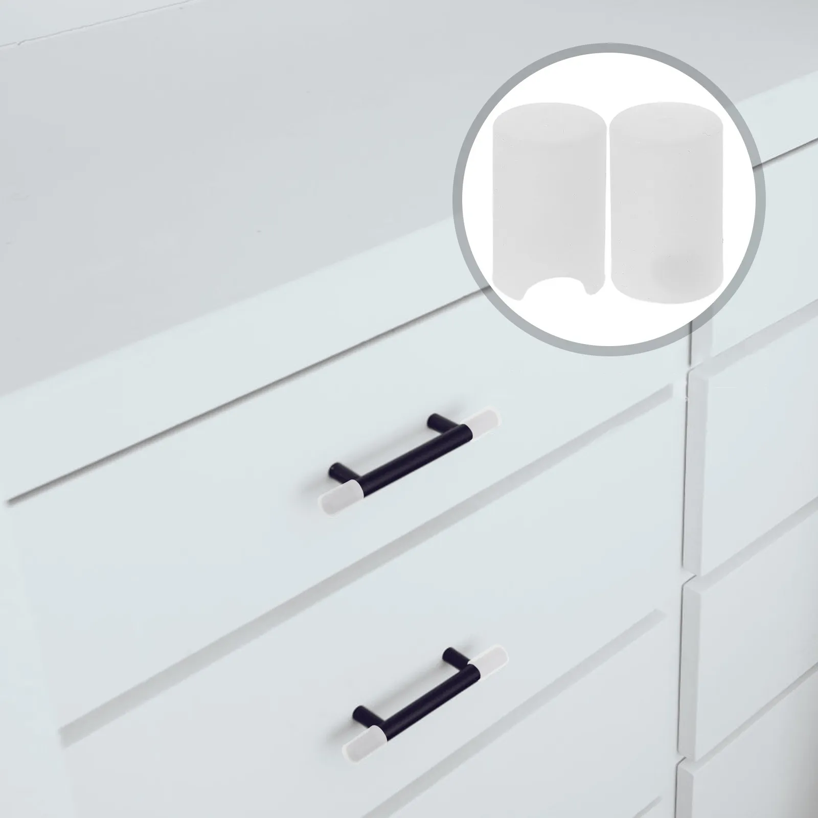 

6Pcs Soft Silicone Drawer Handle Guards Baby Proofing Cabinet Protector Bumpers for Wardrobe Drawers Furniture Edges Child