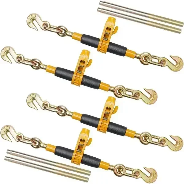 Ratchet Chain Binder, 3/8'-1/2' Heavy Duty Load Binders, with G80 Hooks 12000 lbs Secure Load Limit