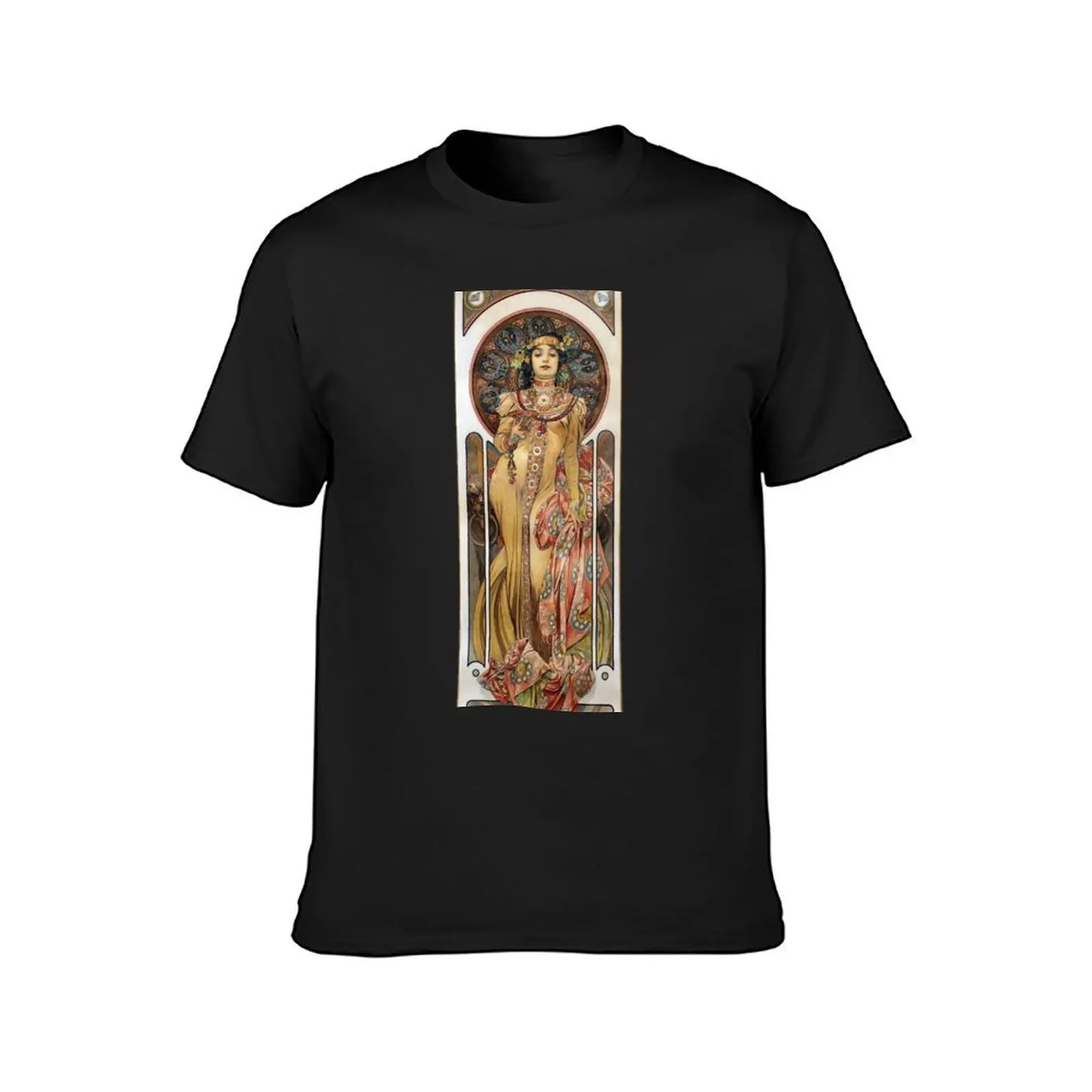 Alphonse Mucha - Elegant Woman T-Shirt cute tops quick-drying customizeds clothes for men