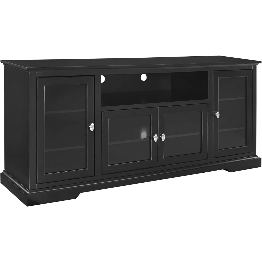 

Brahm Classic Glass Door Storage TV Console for TVs up to 80 Inches, 70 Inch, Black