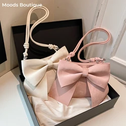 Umod Big Bow Knot Shoulder Cross Body Bags For Women Girls Velvet Texture PU Leather Messenger Bag 2024 ultime borse di moda