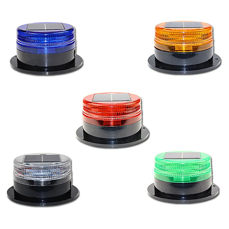 Night LED Solar Warning Light Flash Magnetic Roof Flashing Light Tower Crane Marine Strobe Signal Light