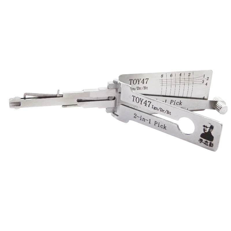 Lishi TOY47 2 in 1 Locksmith Tool Lock Pick Decoder Flat Milling for Toyota Models