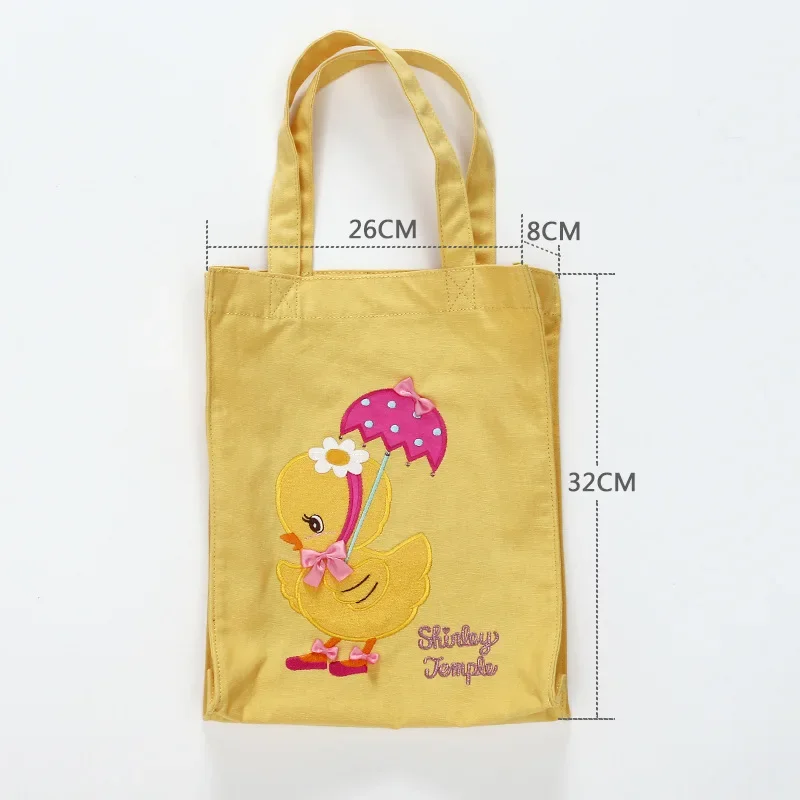 ShirlyTemple Xiulan Dunpo Canvas Bag Girl Cute Little Yellow Duck Tote Bag