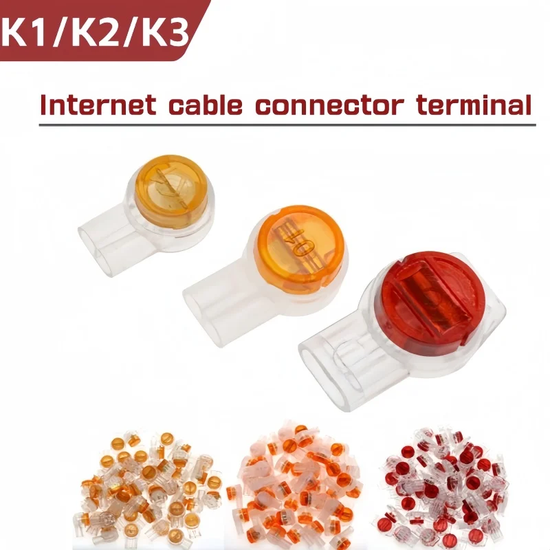 100 ADET UY Kablolama Alt Ağ Kablosu Kablolama Alt K1 K2 K3 Konektörü Su Geçirmez Kablolama Ağ Kablosu Telefon Hattı Terminali