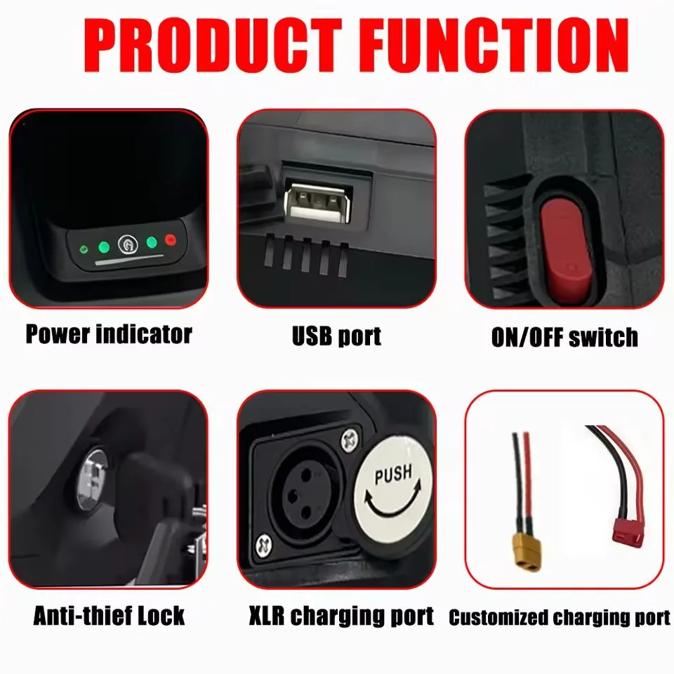 حزمة بطارية ليثيوم Hailong جديدة ذات سعة كاملة 36 فولت 48 فولت 52 فولت، مناسبة لـ 250-3000 وات، متانة معززة ونطاق ممتد #4