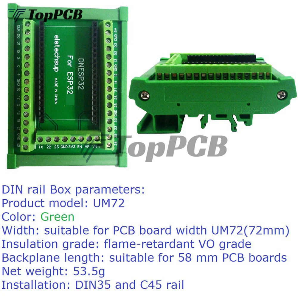 Śruba mocująca szyny DIN zacisk blok moduł adaptera złącze 3.96 dla ESP32S ESP-WROOM-32 DevKitC ESP32 WIFI Ethernet PLC