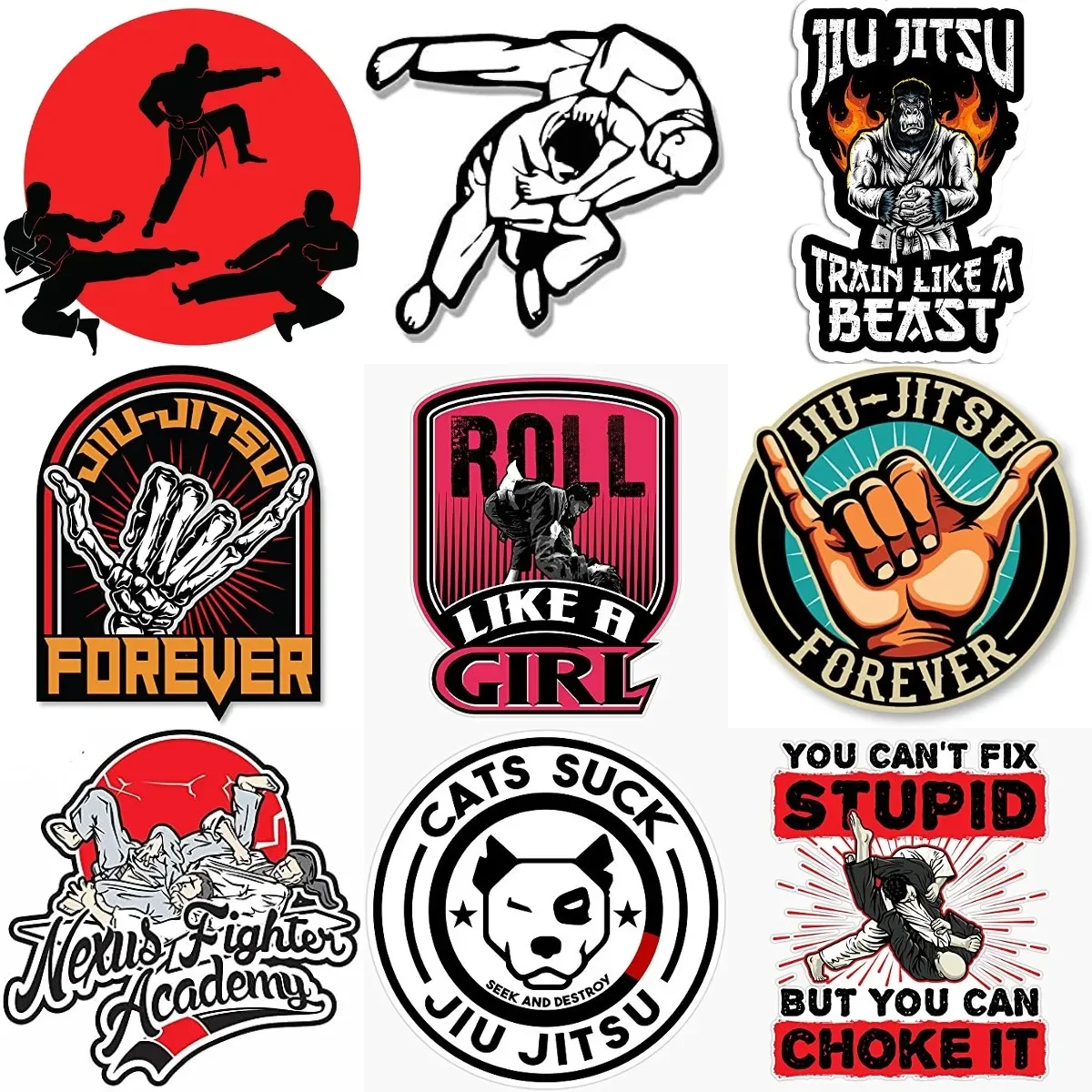 

Jiu Jitsu Forever Wrestling Fighting Sticker Accessories Wall Table Helmet Motorcycle Truck Off-road Racing Decal Customizable