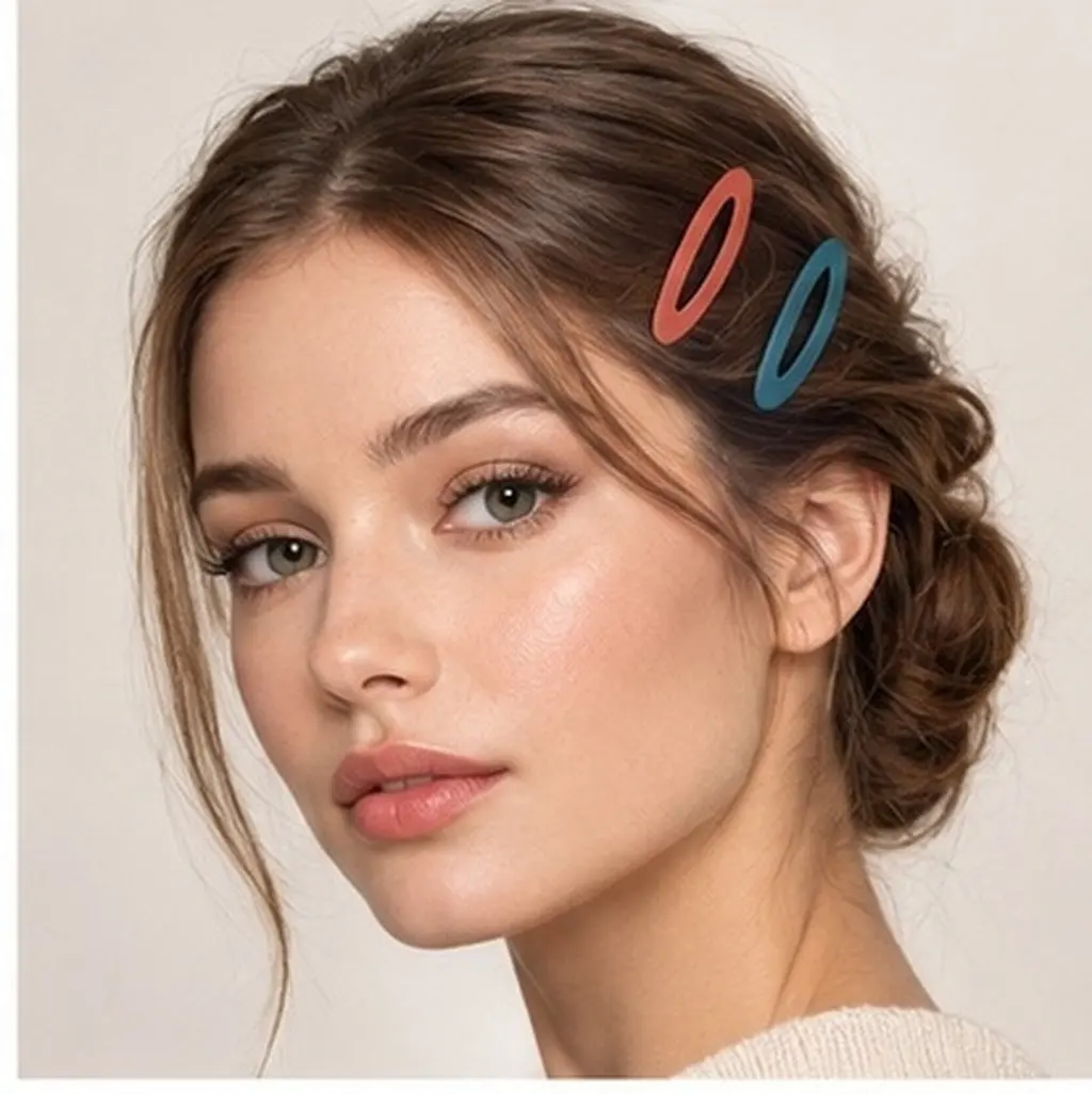 7Pcs Oval Matte Snap Clips Flat Hair Clips Hair Styling Accessories Secure Hold for Women Teens Elegant Design