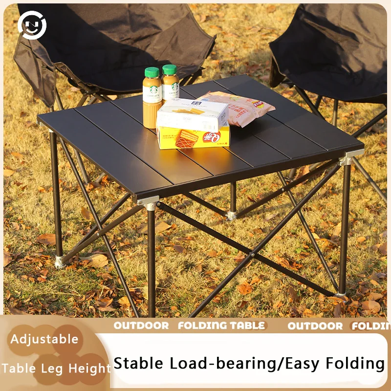 Outdoor Folding Table Portable Camping Picnic Egg Roll Table Lightweight Road Trip Ultra-Light Aluminum Alloy Small Table