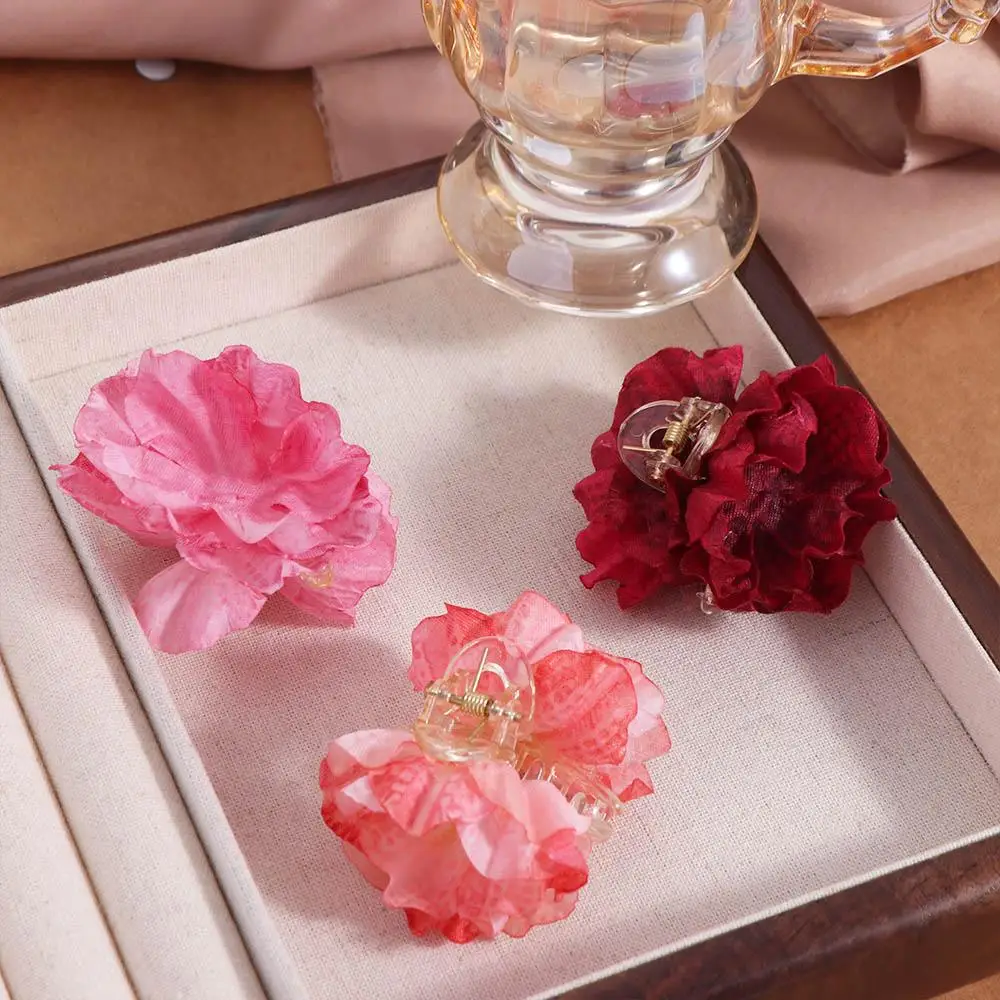 

Тканевый коготь для волос с цветком, держатель для хвоста с имитацией цветка, детские заколки для волос, аксессуары для волос в корейском стиле, заколка для волос в виде краба, вечерние