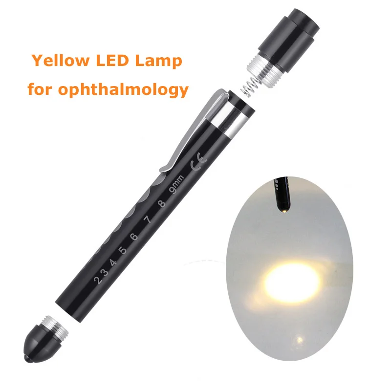 5pcs Colorful Ophthalmology Eye Pupil Penlight With Scale LED Pen Torch Light Flashlight  P4030