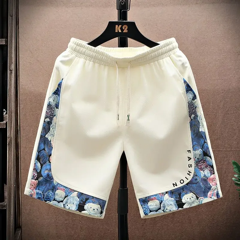 

Мужские шорты с широкими шнурками, мужские короткие брюки, свободные мешковатые роскошные стильные винтажные брюки Xxl со льдом, новинка 2025, объемная уличная одежда