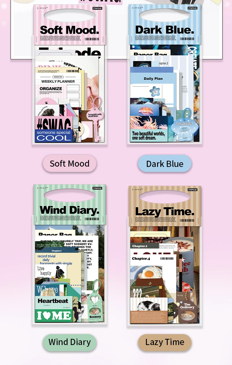 TIANZI 70 pcs Garden Post Office Collection Light Paper Material Pack DIY Handbook Collage Journal Notebook Scrapbook Envelope