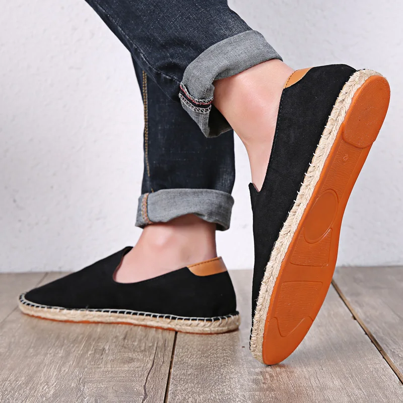 Retro Man Espadrille Fashion Shoes 2023 Summer Hot Selling Men\'s Casual Shoe Hemp Sneakers For Men Large Size 45 46 47 Stitching