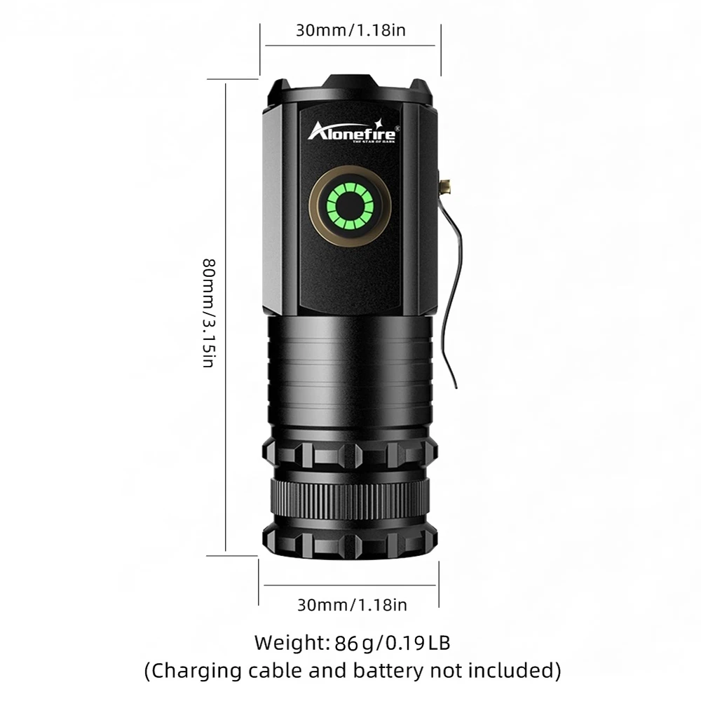 X22 3x Led High Bright Mini Flashlight Type-C USB Rechargeable 18350 Portable Backpack Pocket Torch Outdoor Home Work Car Repair