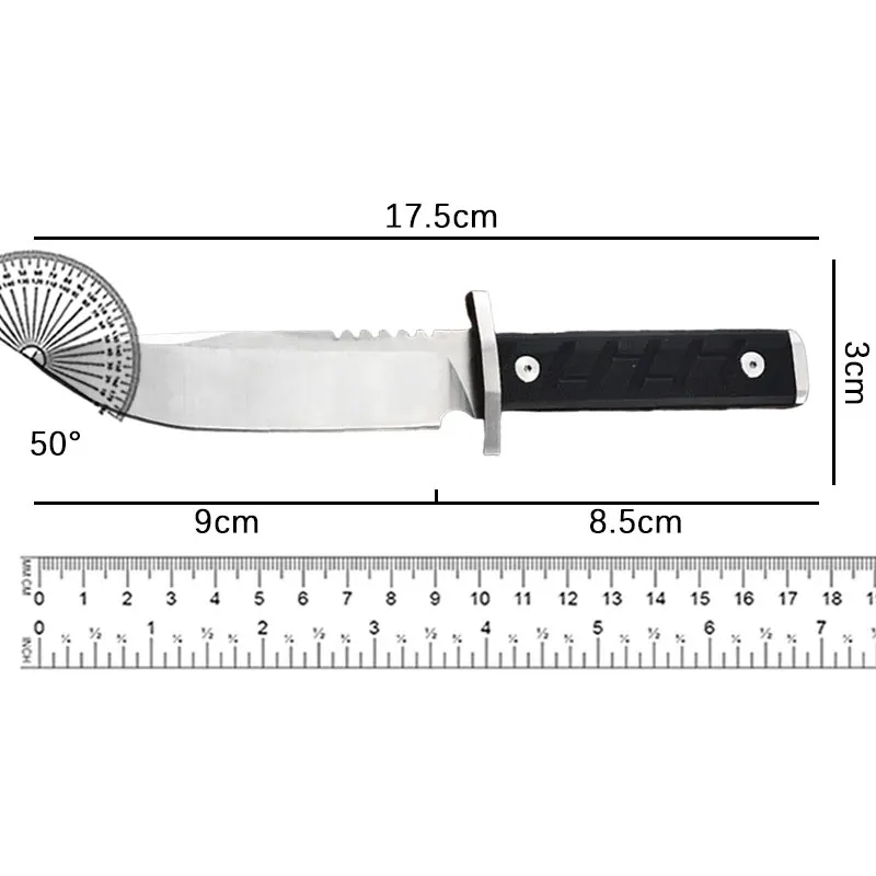 Outdoor Knife, High Hardness Straight Knife, Integrated Keel Camping Knife, Camping Style Portable Mountaineering Knife, Outdoor