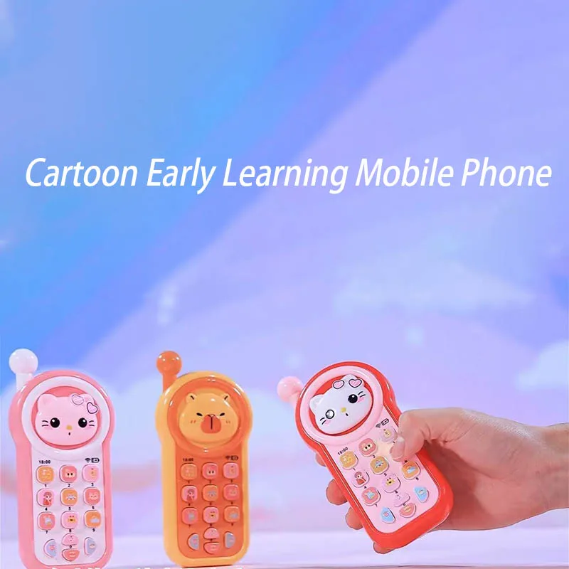 Cartoon Capybara Simulation Telephone With Music Storytelling Toys Cute Rabbit Early Education Learning Machine Children Toy