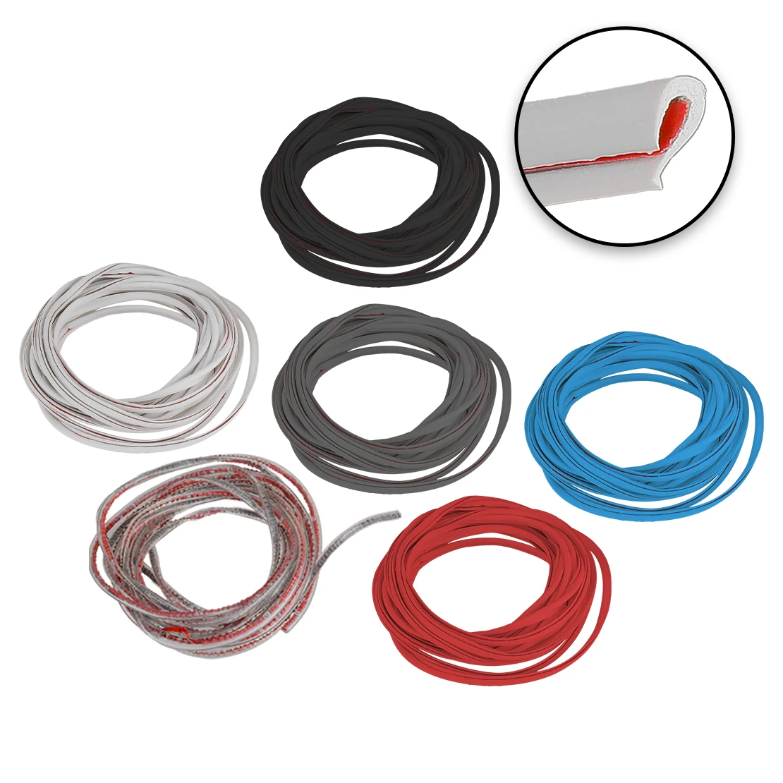 

16 футов U-образное уплотнение, универсальный автомобильный ПВХ, 5 м, RV, ATV, защита края двери, молдинг, защитная полоса, синий/серый/черный/прозрачный/красный/белый