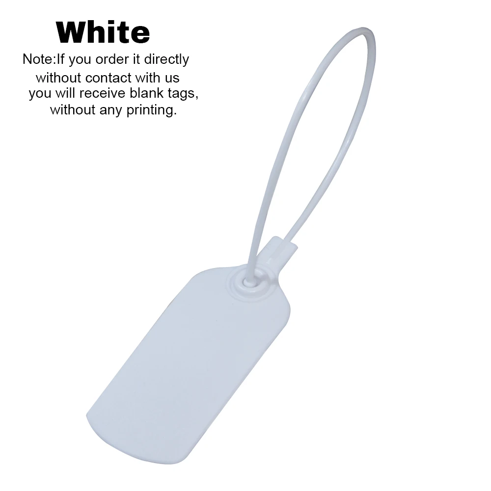 100 stuks aangepaste logo wegwerp plastic beveiligingszegels gepersonaliseerde hangtags voor kleding schoenen tassen 240 mm 9,45 inch