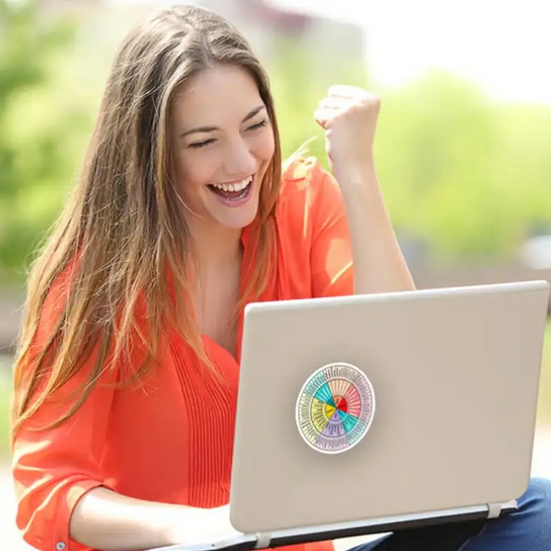 Pegatina de rueda de sentimientos, decoración impermeable para oficinas, gráficos y carteles educativos, tabla de tarta de emociones para construir la conciencia emocional