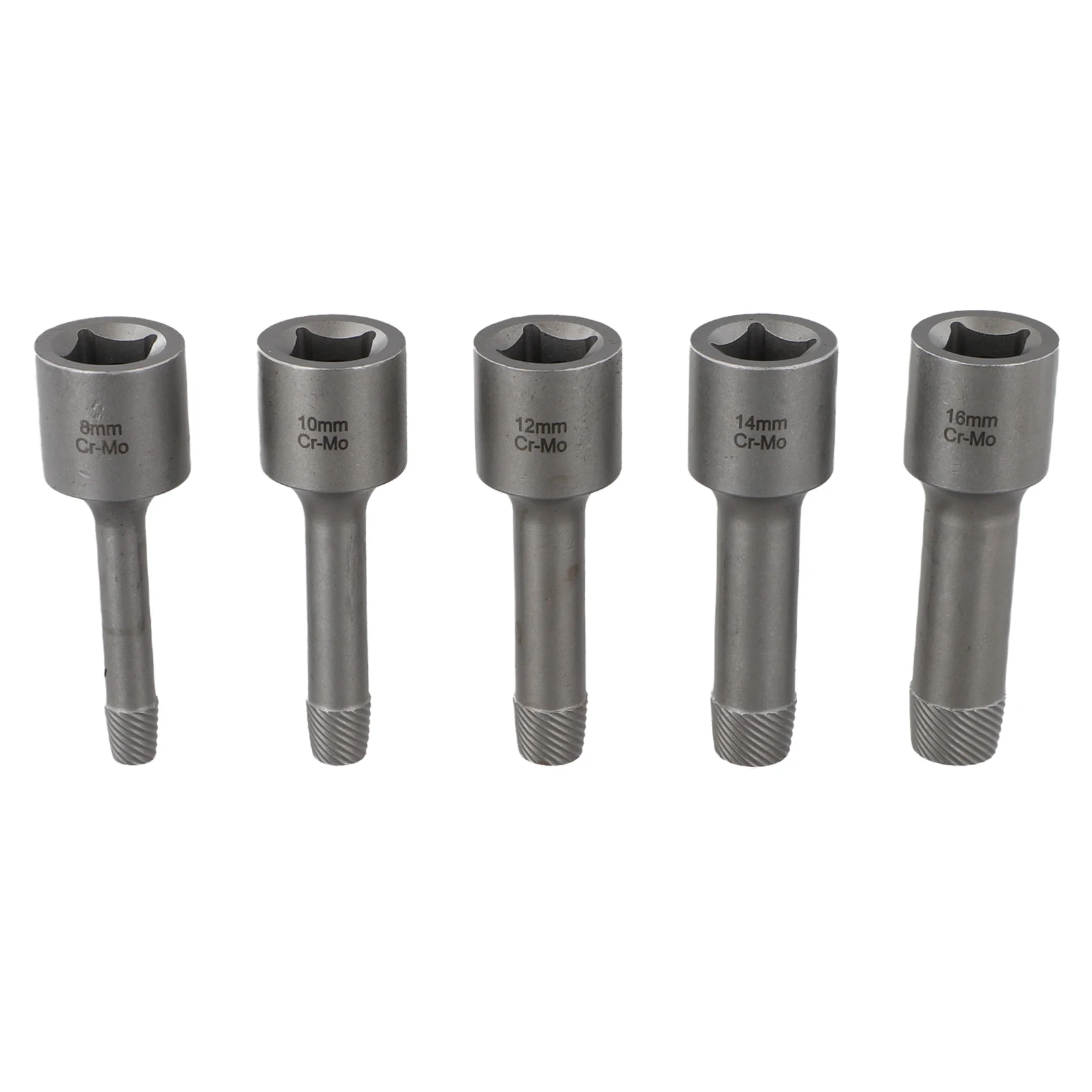 Socket Adapter Damaged Screw Extractor Set for Broken Bolt Removal Compatible with 1/2 Inch Electric Wrenches Includes 5 Sizes