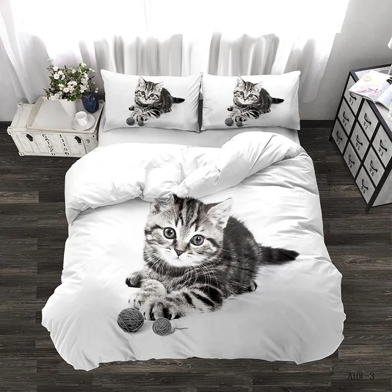 

Dream NS High Quality 3D Cat Unicorn Bedding Four-Piece Western Style Household Linen Pillowcase Quilt Textile Cotton