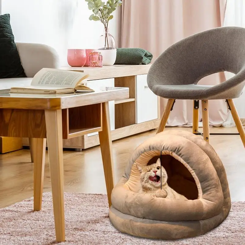 Closed Cat Bed Pet Cave Bed For Cats Pet Tent Cave Bed For Cats Small Dogs Indoor Cat Sleeping Bed Small Cat House For Kitten