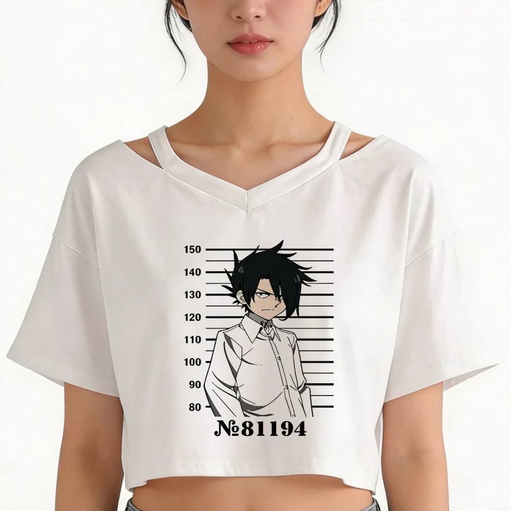 the Promised Neverland crop top shoujo kawaii gothic emo scene  party t-shirt funny cute jojifuku vintage kawaii