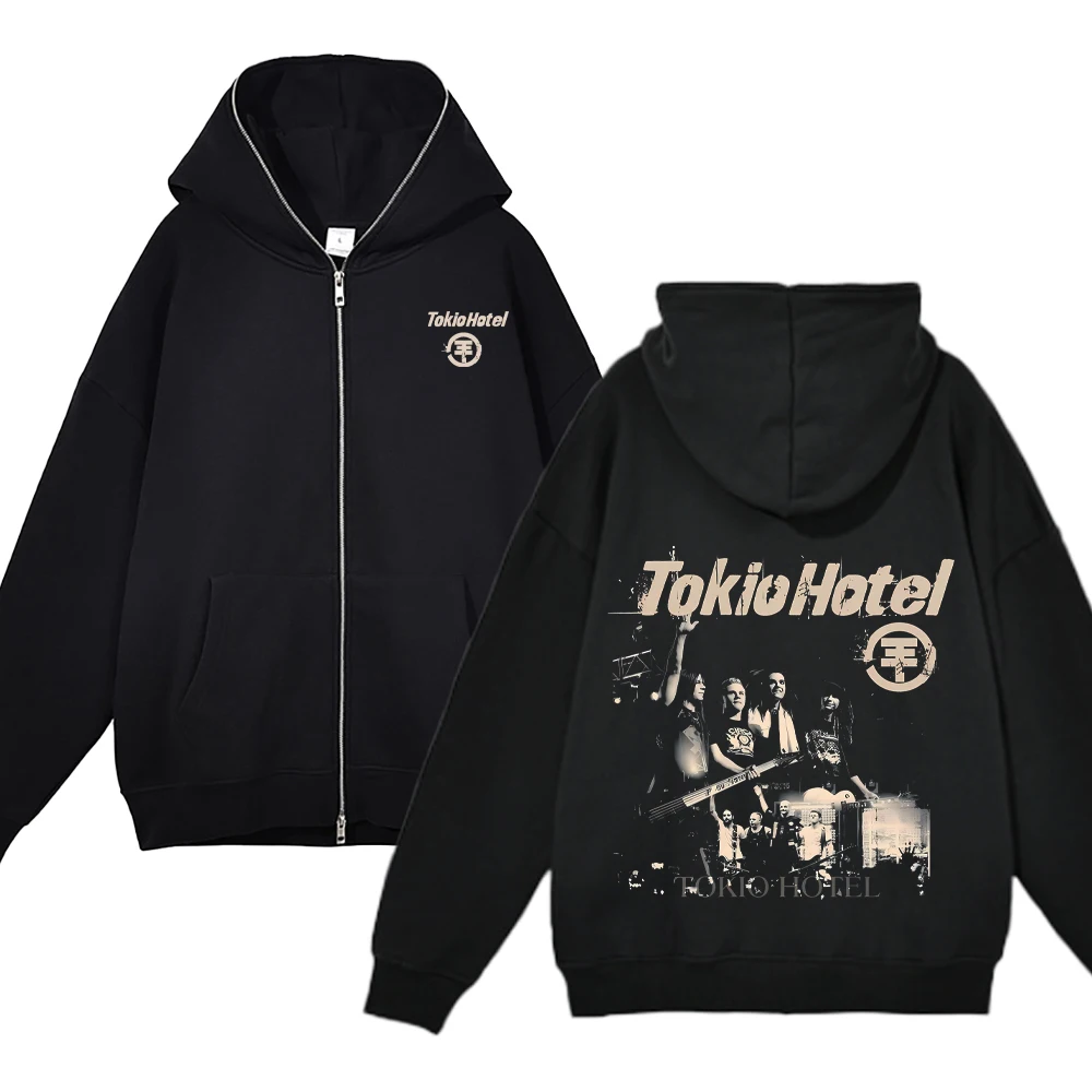 Zip Up Hoodie Men Women Hip Hop Streetwear Y2K Fleece