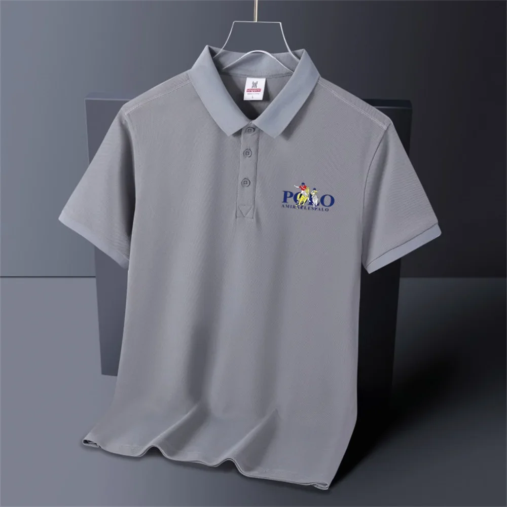 Kaus POLO motif pria, kaus polo olahraga kelas atas cepat kering bernafas musim panas