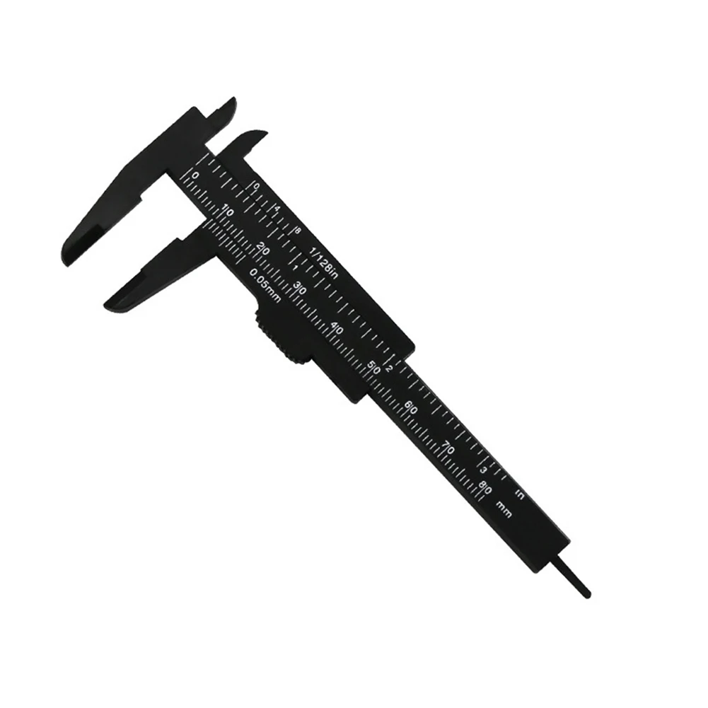 Applications Plastic Compact Ruler Sliding Plastic Ruler Micrometer Sliding Vernier Caliper Gauge Measure Tool