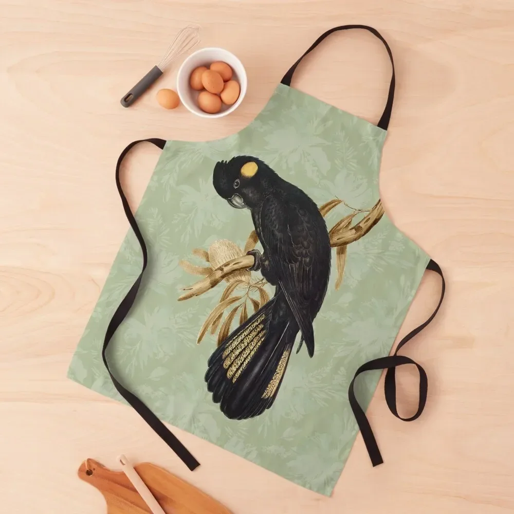 Yellow-tailed Black Cockatoo Apron Kitchen Apras Man kitchen girl Apron