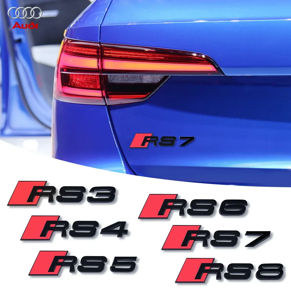 Car Body Rear Trunk ABS Emblem Sticker Decoration Accessorie for Audi S A3 A4 B8 8P 8V B6 A5 A6 C7 RS3 RS4 RS5 RS6 RS7 RS8 Badge