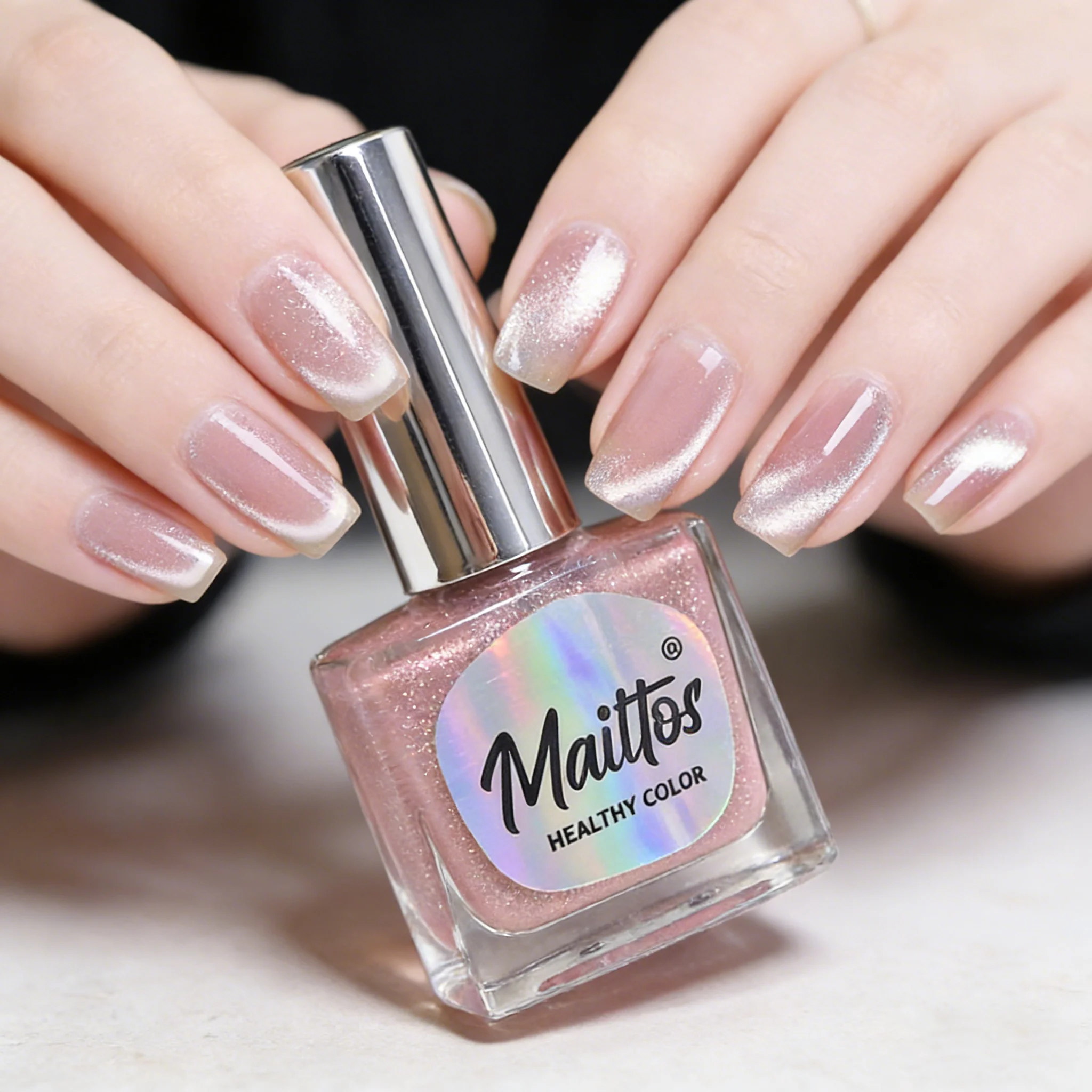 WA524 Sheer 12ml No-bake Cat's Eye Water-based Nail Polish, Odorless, With Magnet, It Dries Quickly, No Need UV Lamp, Easy Tear