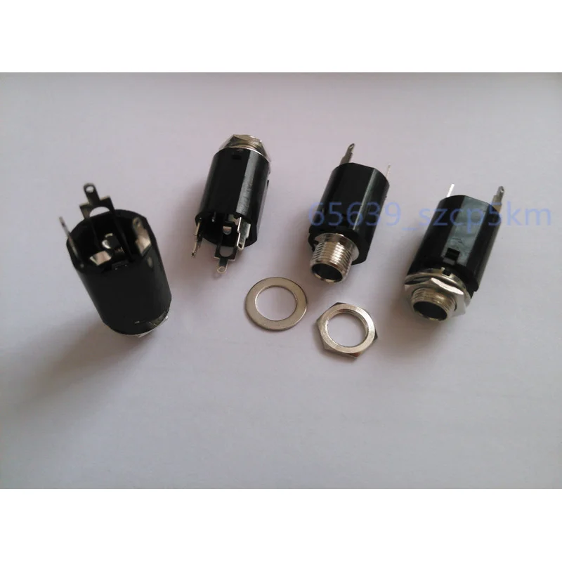 PP+ 10Pcs 6.35mm Female Audio Chassis Socket  3 Pin DIP  Connector Plastic Case