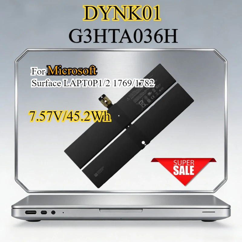 New G3HTA036H DYNK01 Laptop Battery for Microsoft Surface Laptop 1 Laptop 2-LQL-00015 1769 1782 1893 Bateria Replacement Battery