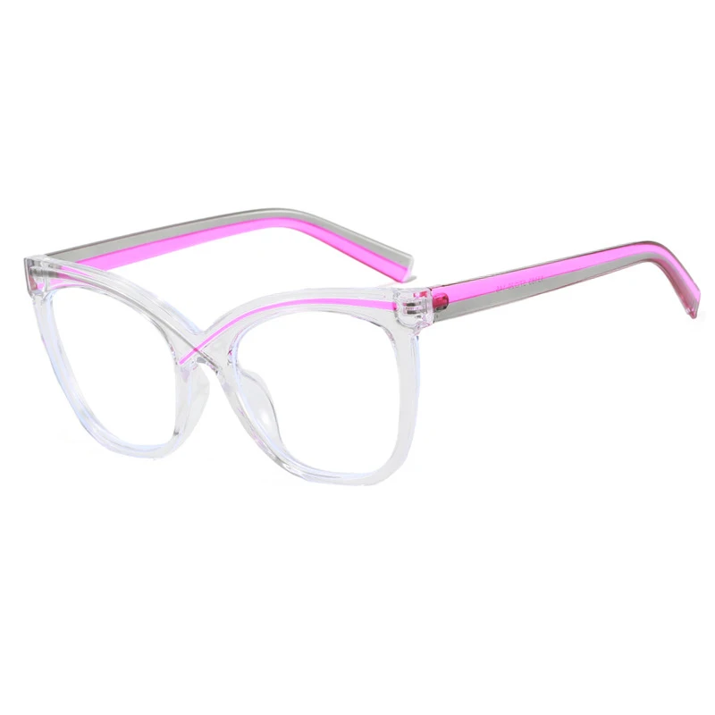

European and American style large cat-eye frame X-shaped eyeglass frame for women, anti-blue light glasses
