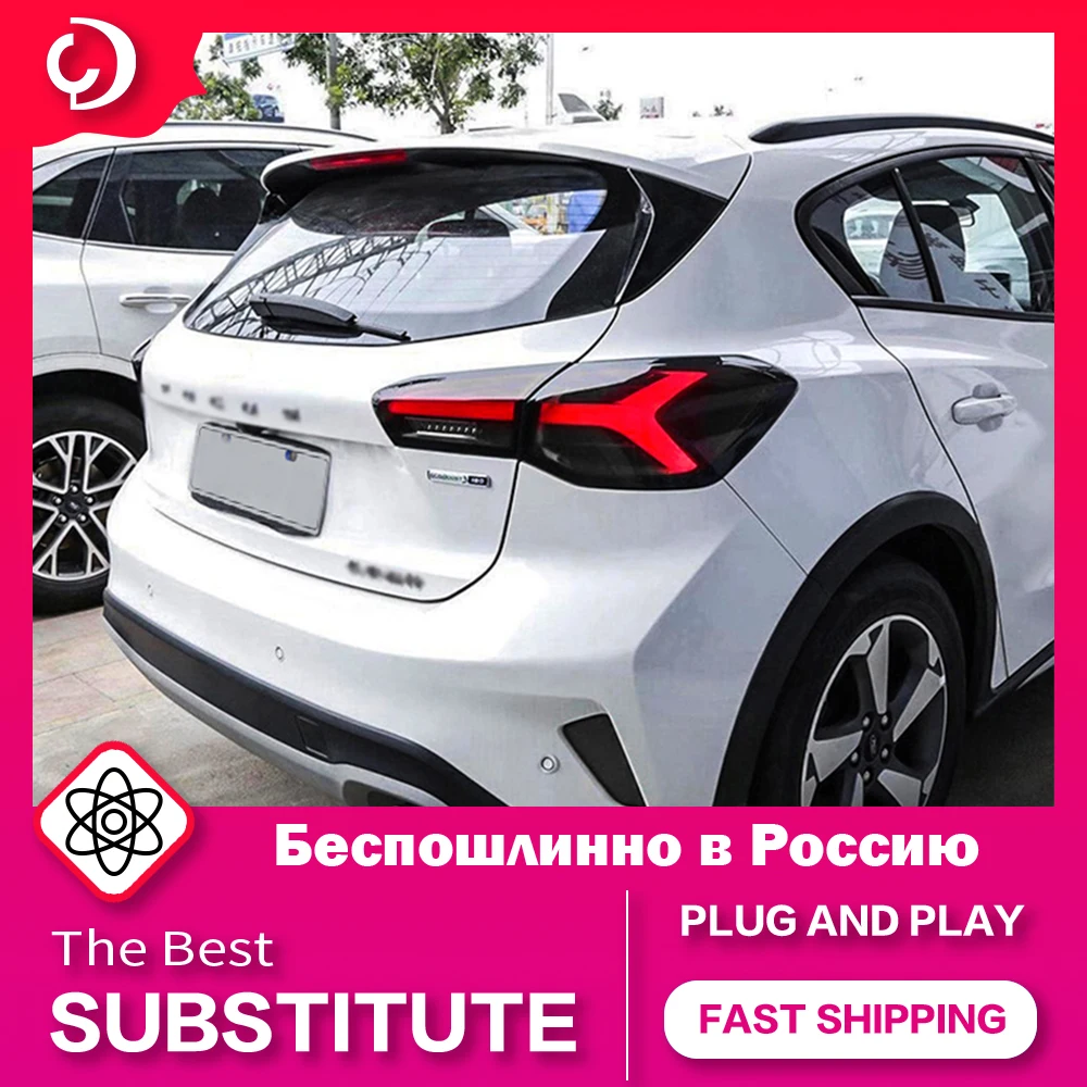 AKD Car Styling Taillights for Ford Focus 2019-2021 LED Taillights DRL Running Turn Signal Rear Reverse Brake Light Accessories