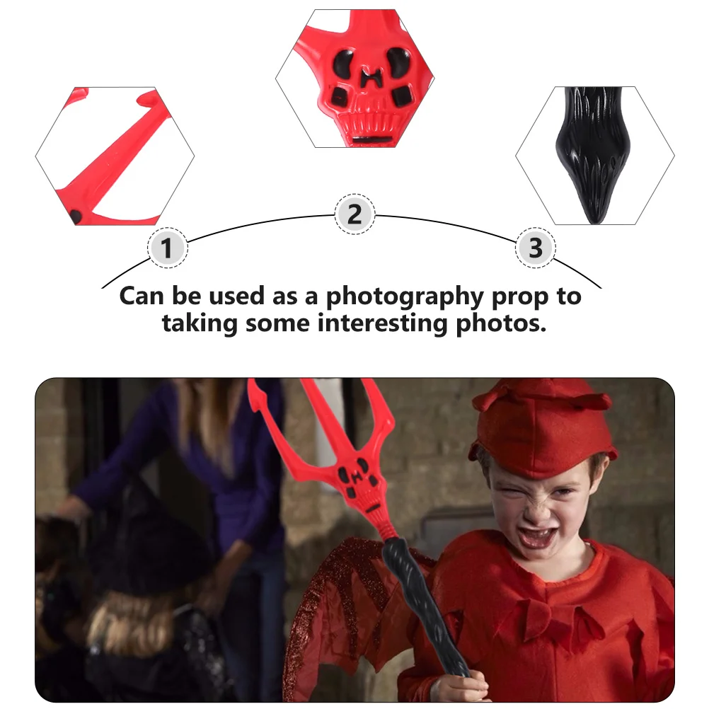 

2Pcs Plastic Simulation Weaponery Trident Halloween Props Cosplay Performance Festival Stage Costume Supply Trident Props