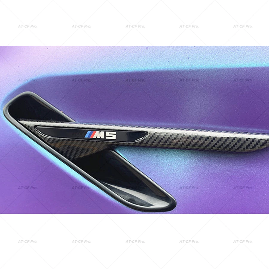 M5 F90 ABS + ألياف الكربون التصميم سيارة الجانب الحاجز تنفيس الهواء مع شعار استبدال نوع ل BMW جديد M5 F90 2018-2022 #6