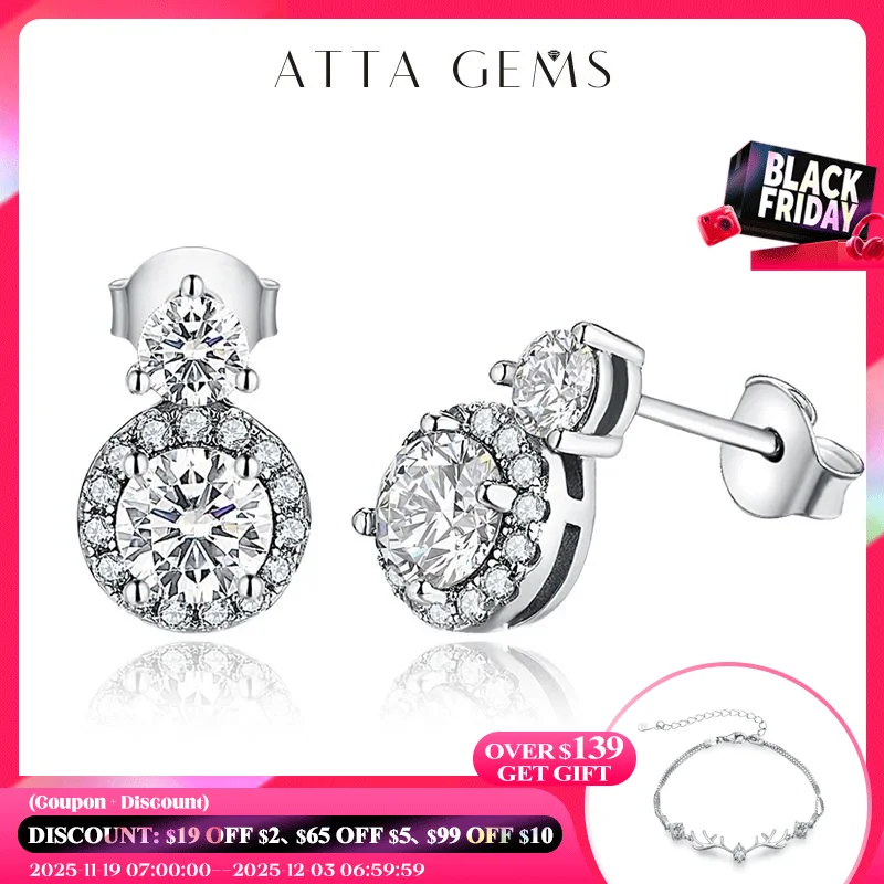 

Женские серьги из серебра 925 пробы, с муассанитом