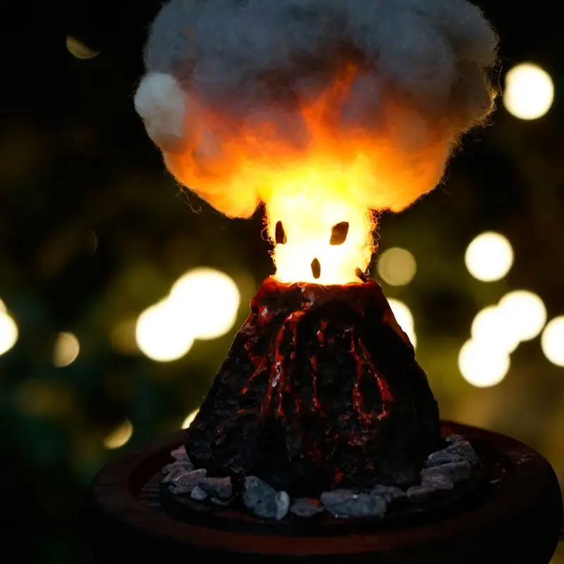 DIY Volcano Night Light Volcanic Eruption Seashell Sea Urchin บรรยากาศโคมไฟตกแต่งของขวัญสําหรับแฟน