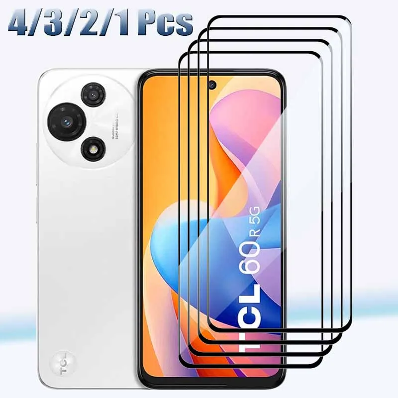 

For TCL 60R 5G Screen Protector 9H Clearly Anti-Scratch Full glue Tempered glass film Full Cover 4/3/2/1Pcs