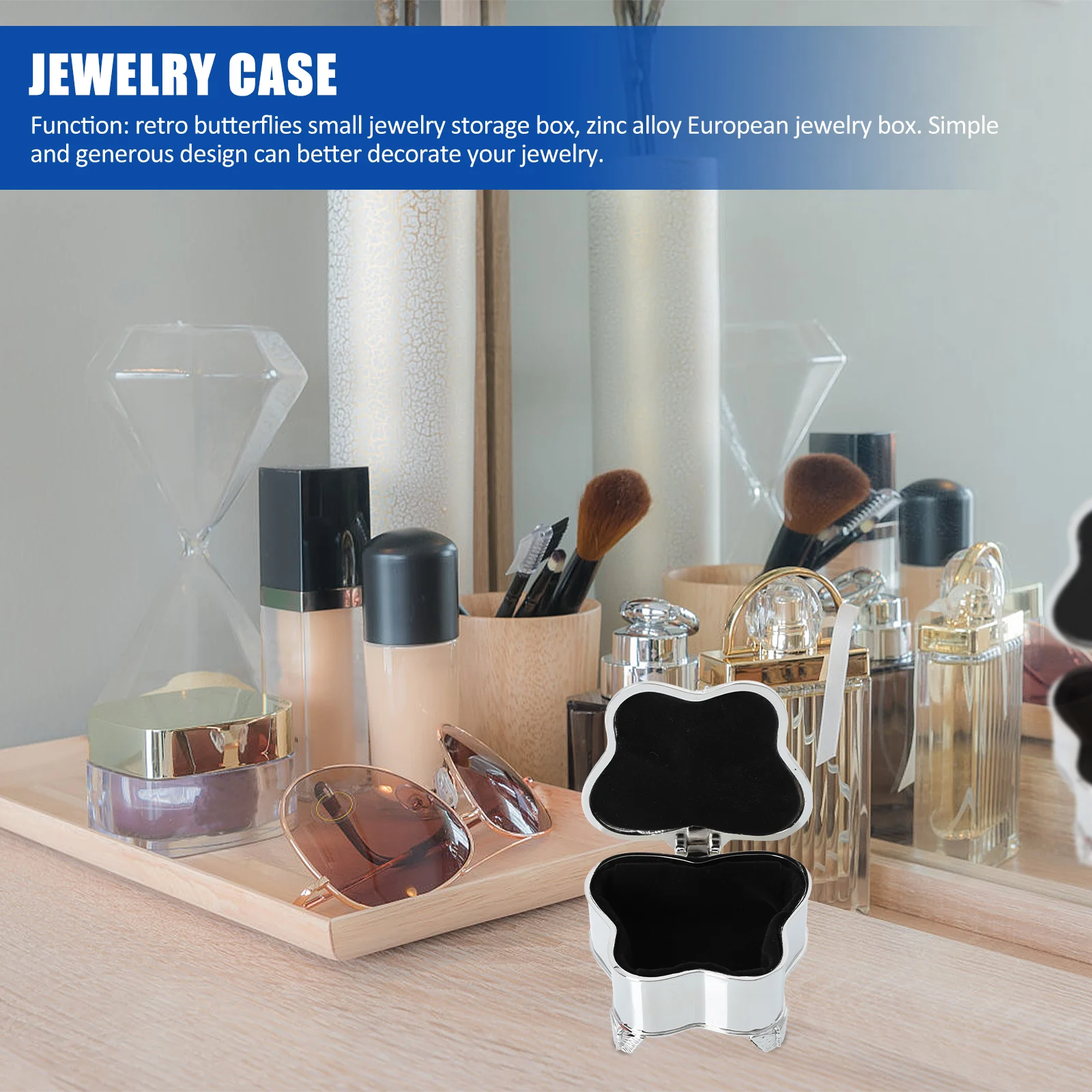 

Retro Butterfly Jewelry Box for Boxes Storage Container Holder Jewellery Zinc Alloy Case Vintage